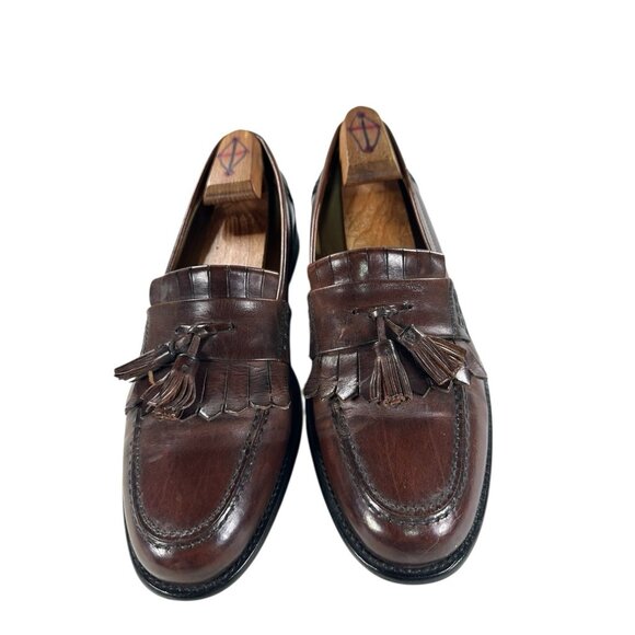 Johnston & Murphy Size 11 M Brown Men's Leather Tassel Slip On Dress Loafers - Picture 2 of 9
